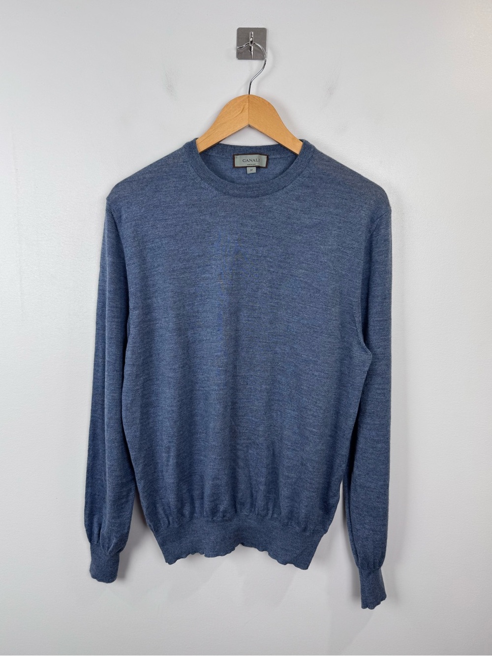 Canali Wool Sweater Blue Men Size 50 Medium